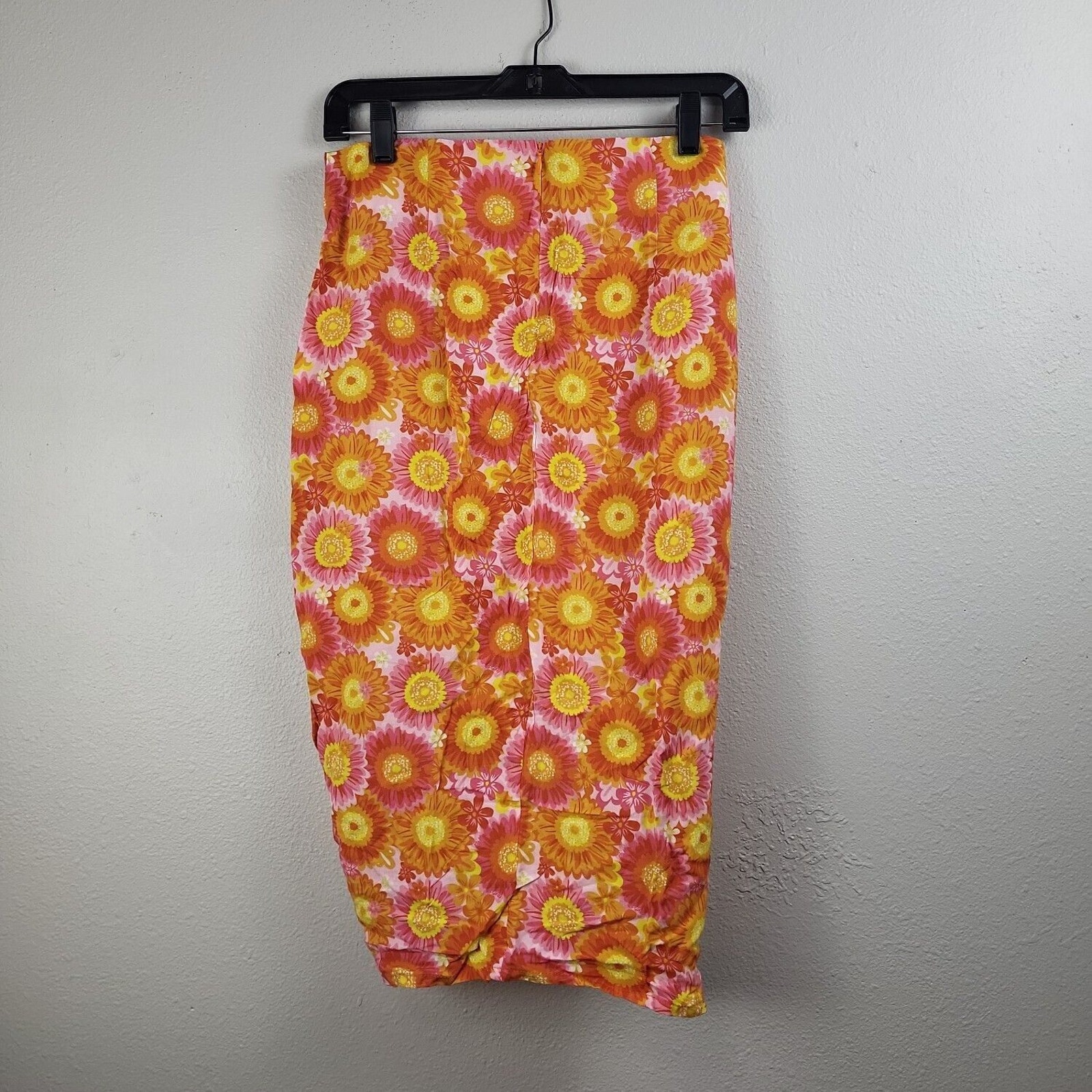 Vdm The Label Womens Orange Pink Drawstring Front Cover Swim Skirt Size Medium — image 3 of 5